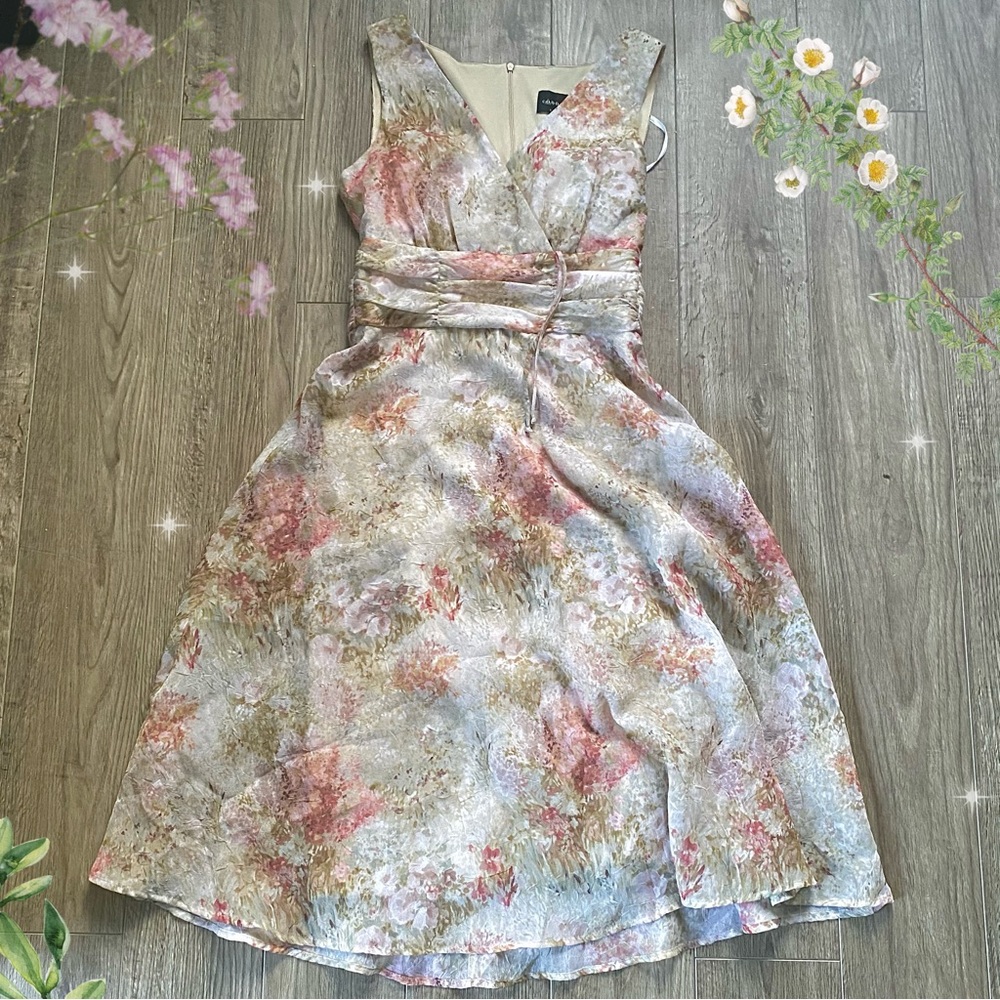 Floral painting-like flowy summer dress medium connected apparel
